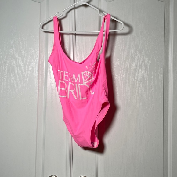 Pink Team Bride Swimsuit - Picture 1 of 4